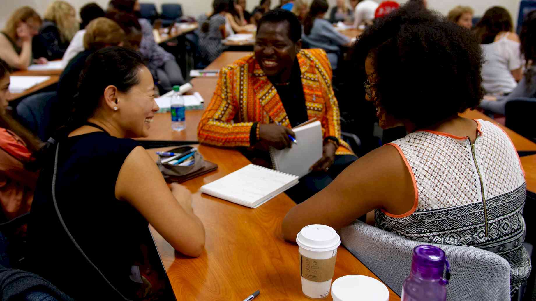 Participants interview each other to practice their creative writing and oral history skills.